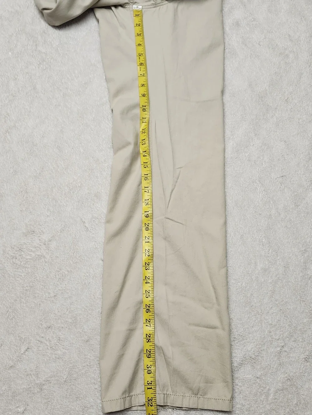 • Michael Kors Women's High-Rise Straight Leg Pants Sz 6 Khaki Beige 100% Cotton